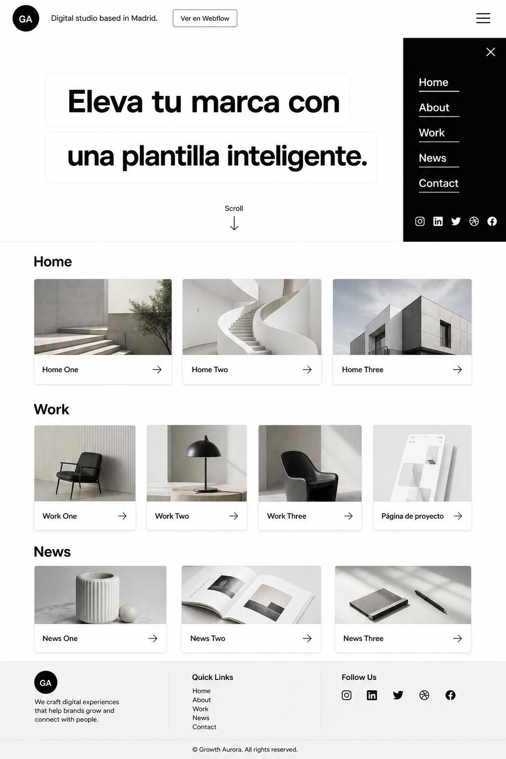 Growth Aurora — vista previa del theme