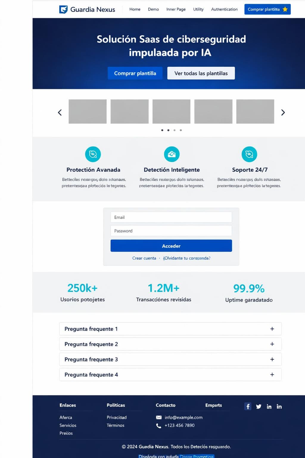 Guardia Nexus — vista previa del theme
