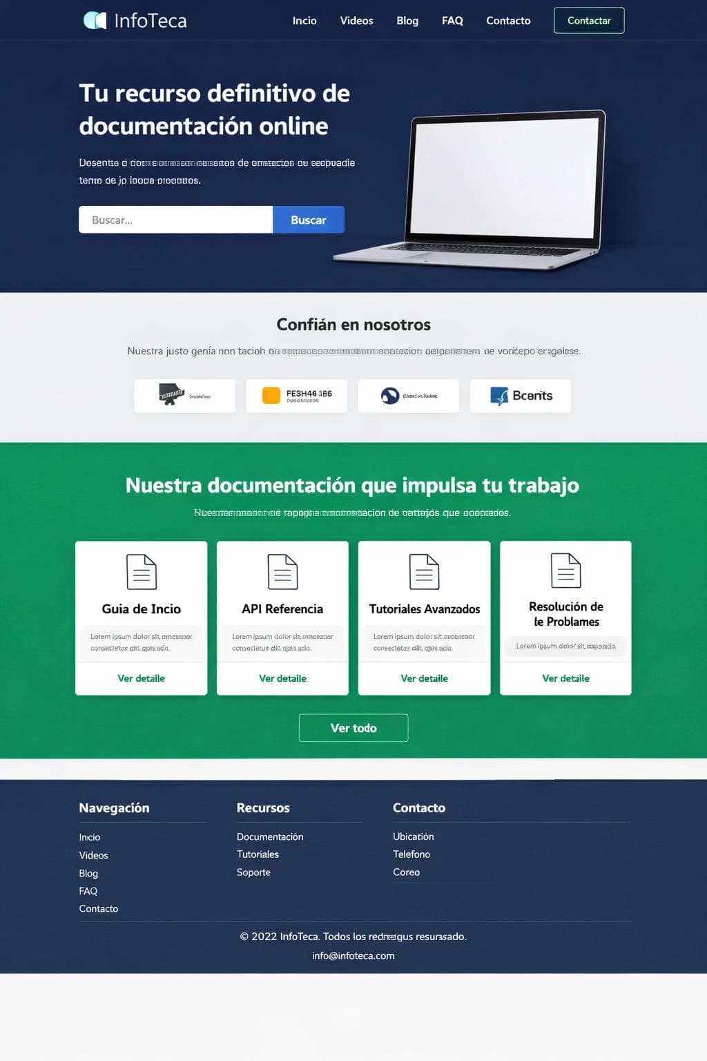 InfoTeca — vista previa del theme
