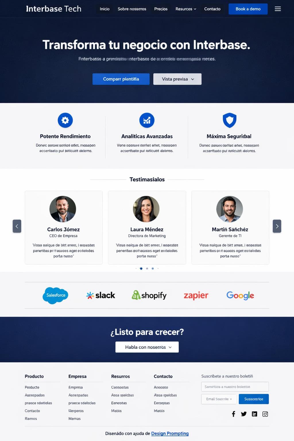 Interbase Tech — vista previa del theme