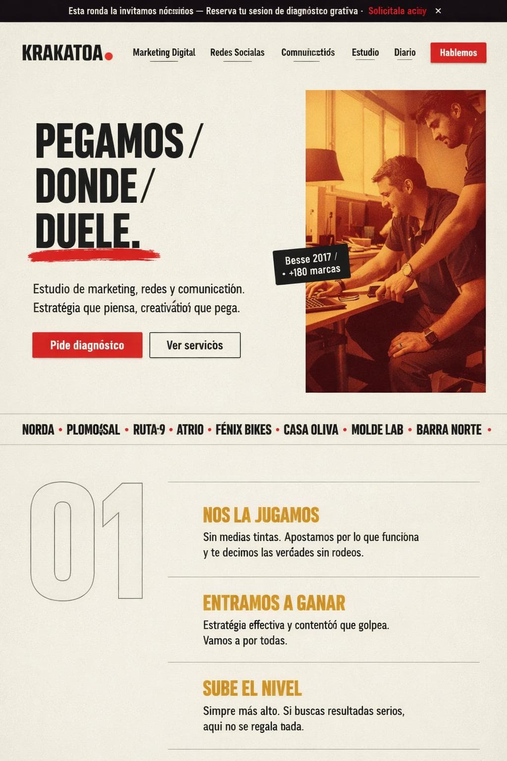 Krakatoa Studio — vista previa del theme