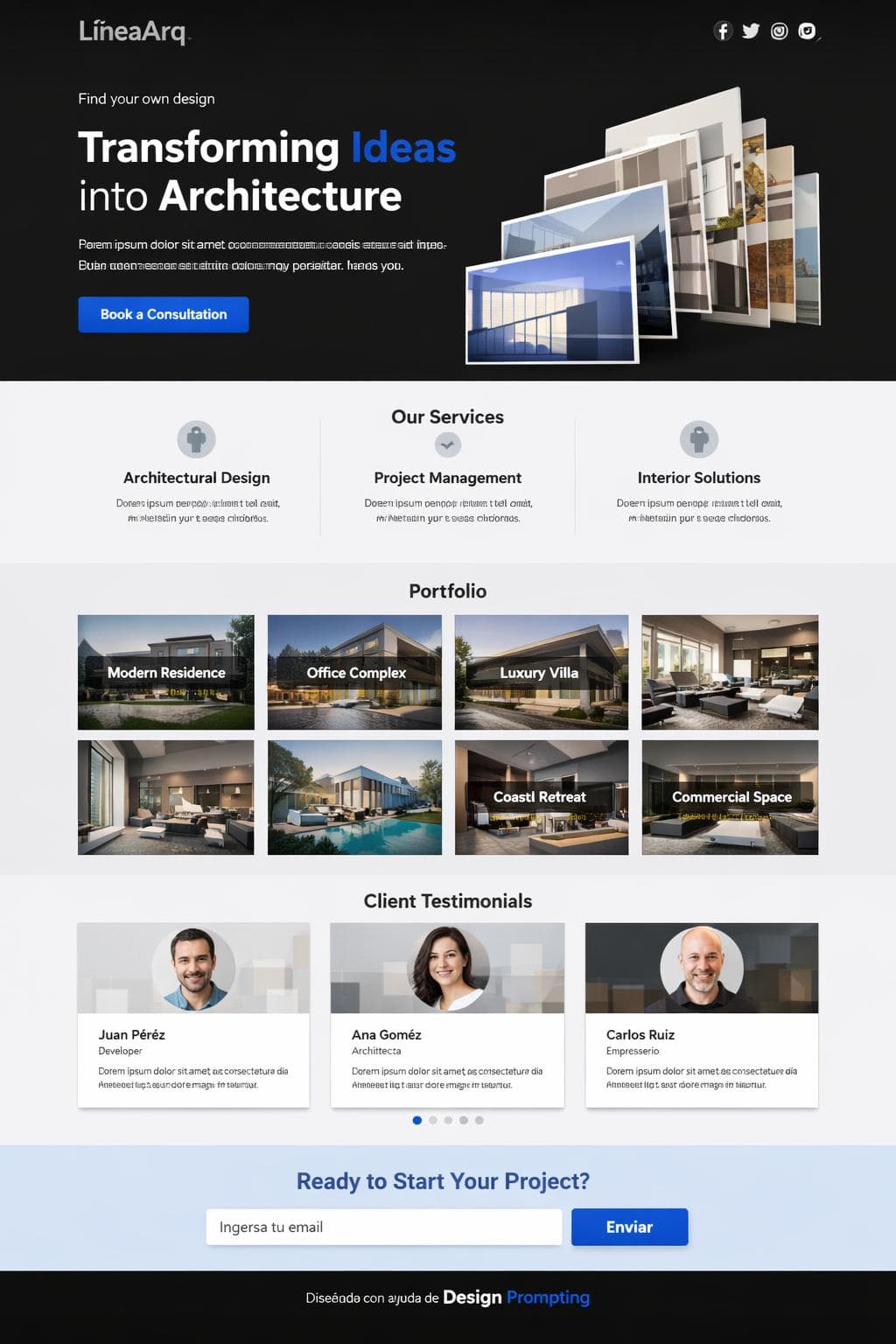 LíneaArq — vista previa del theme