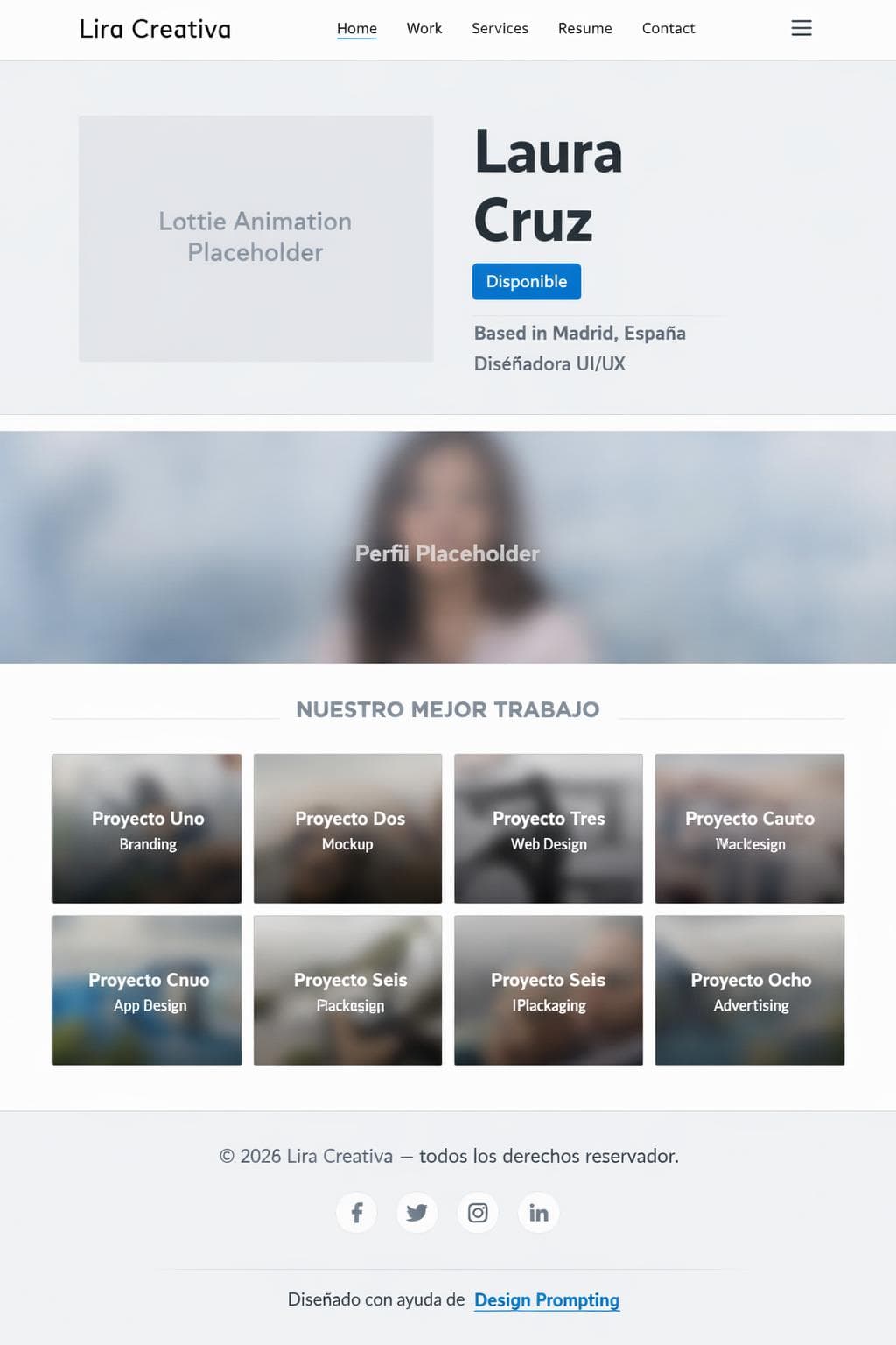 Lira Creativa — vista previa del theme
