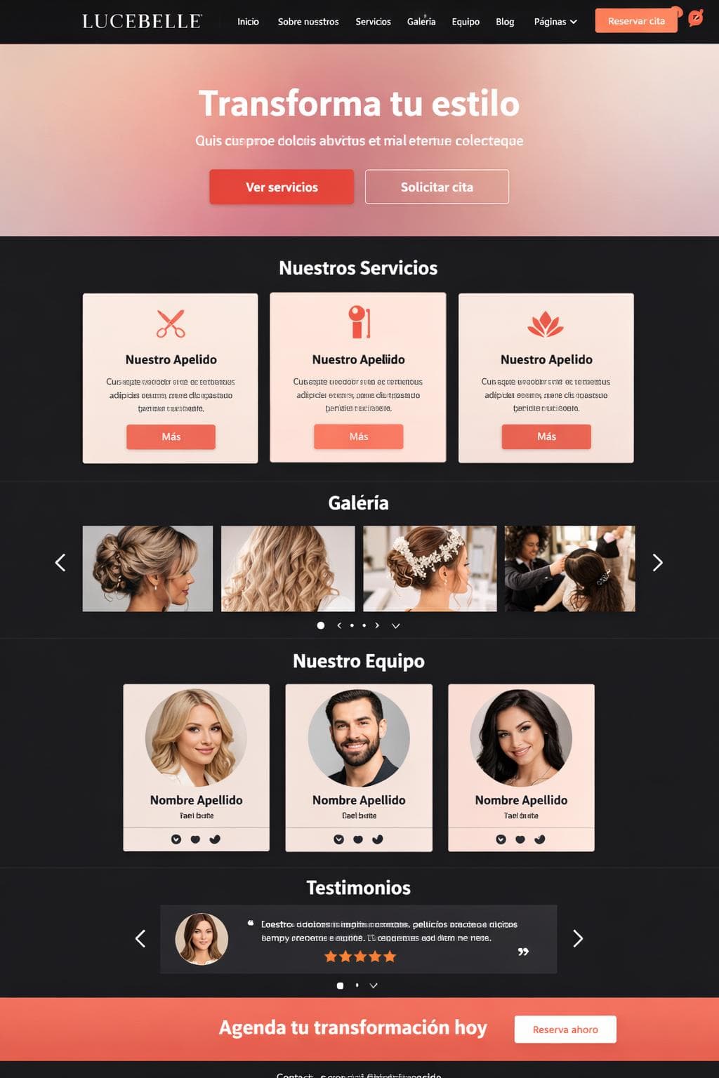 LuceBelle — vista previa del theme