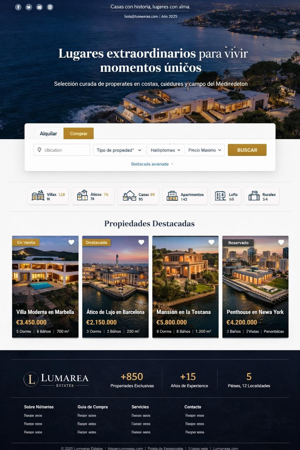 Lumarea Estates — vista previa del theme