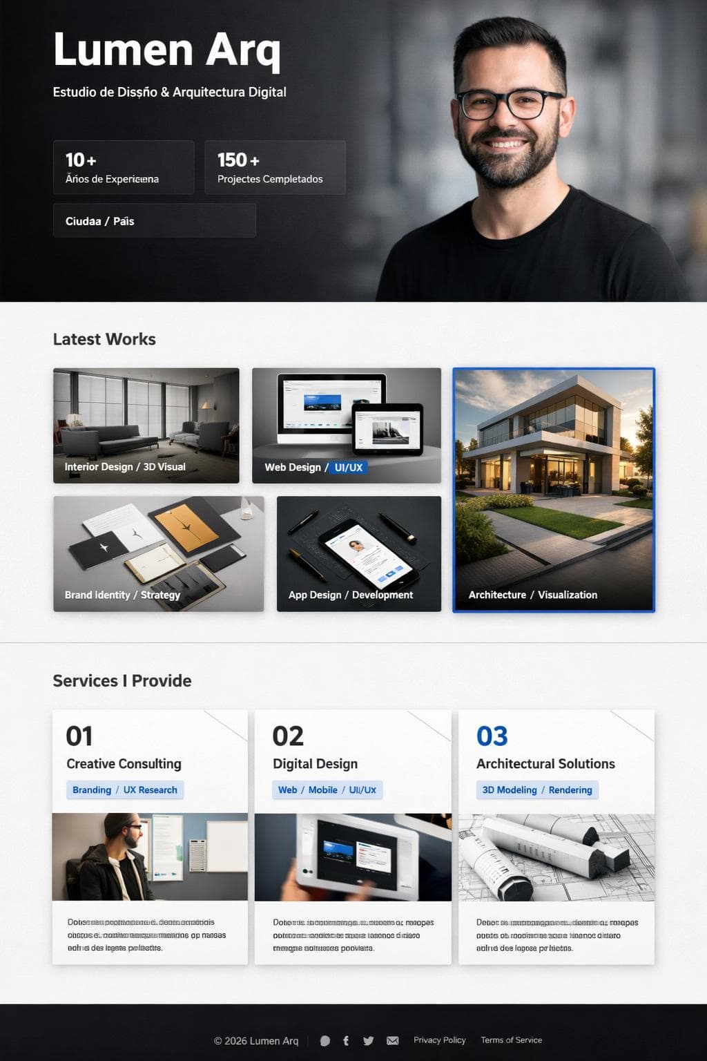 Lumen Arq — vista previa del theme