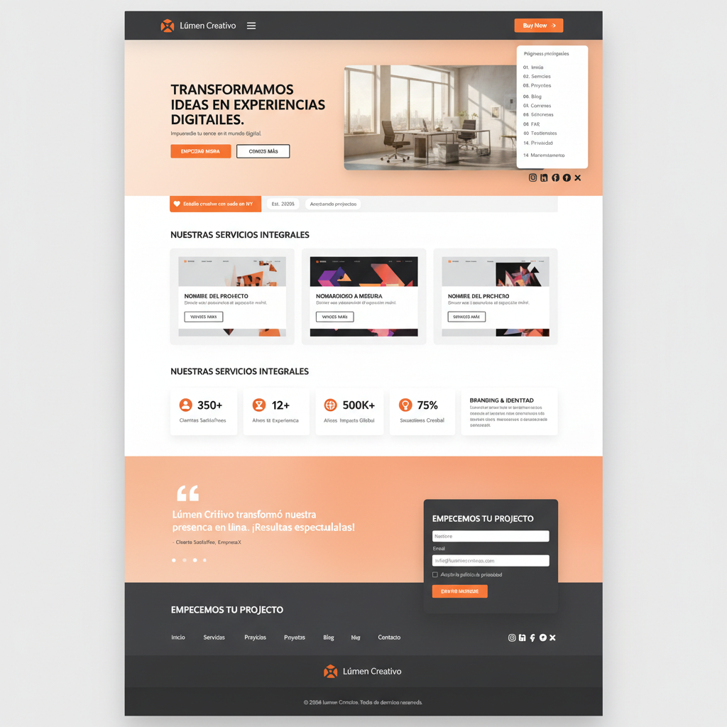 Lúmen Creativo — vista previa del theme