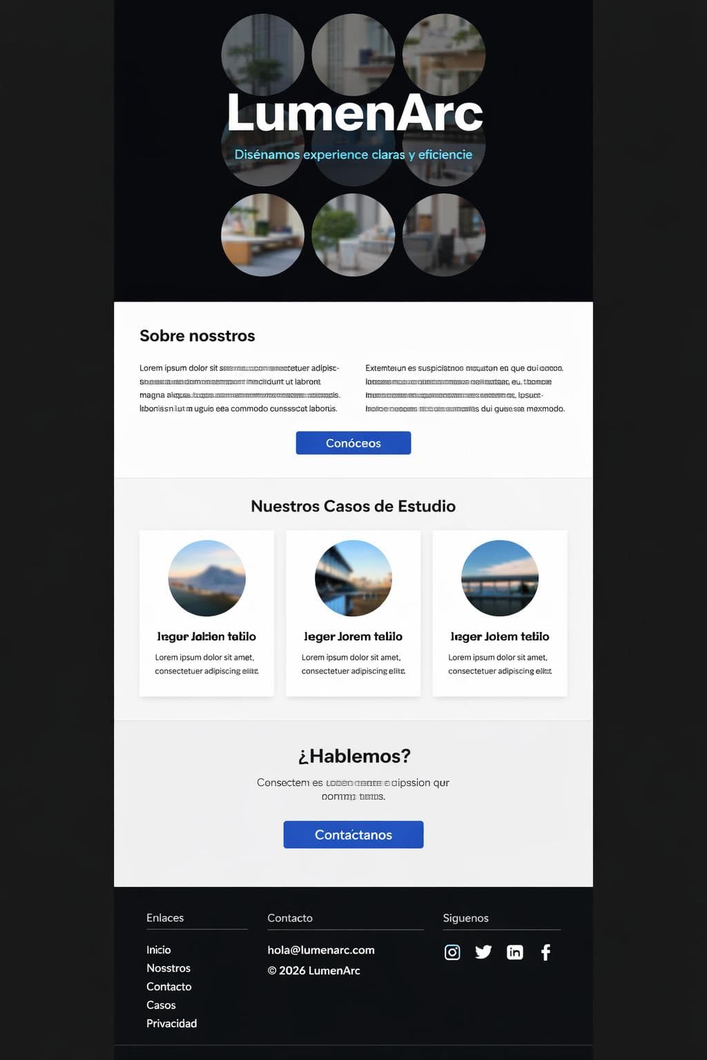 LumenArc — vista previa del theme