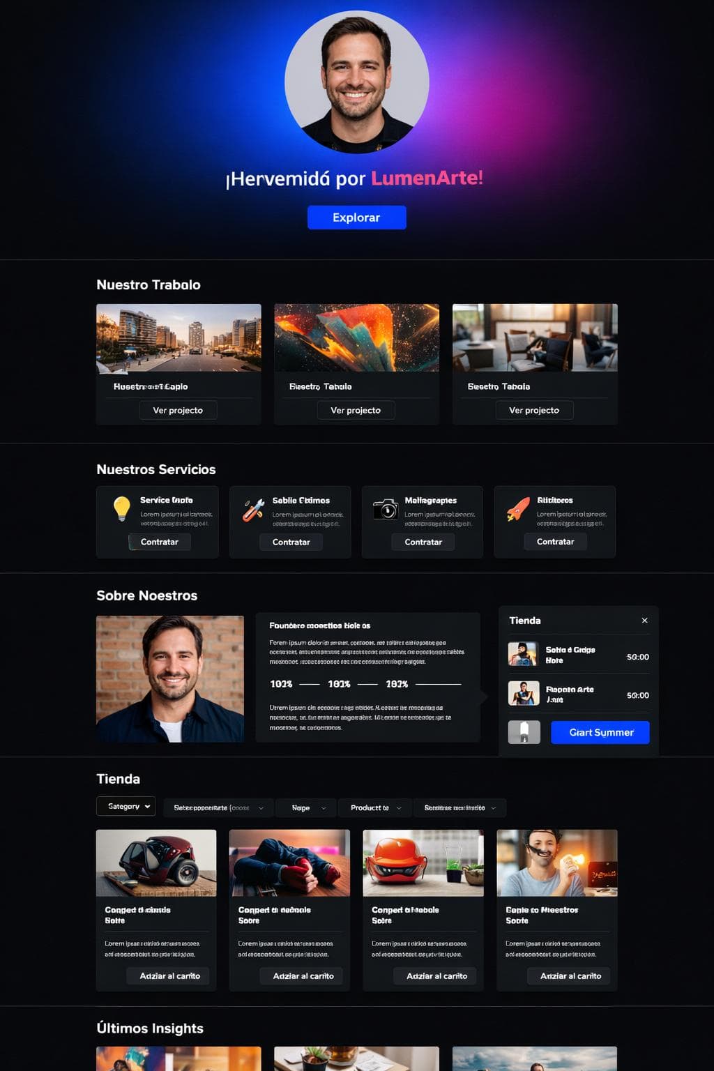 LumenArte — vista previa del theme