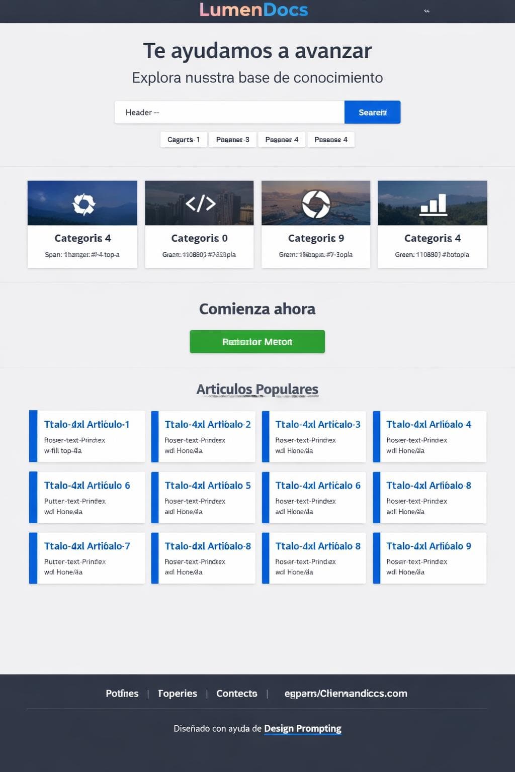 LumenDocs — vista previa del theme