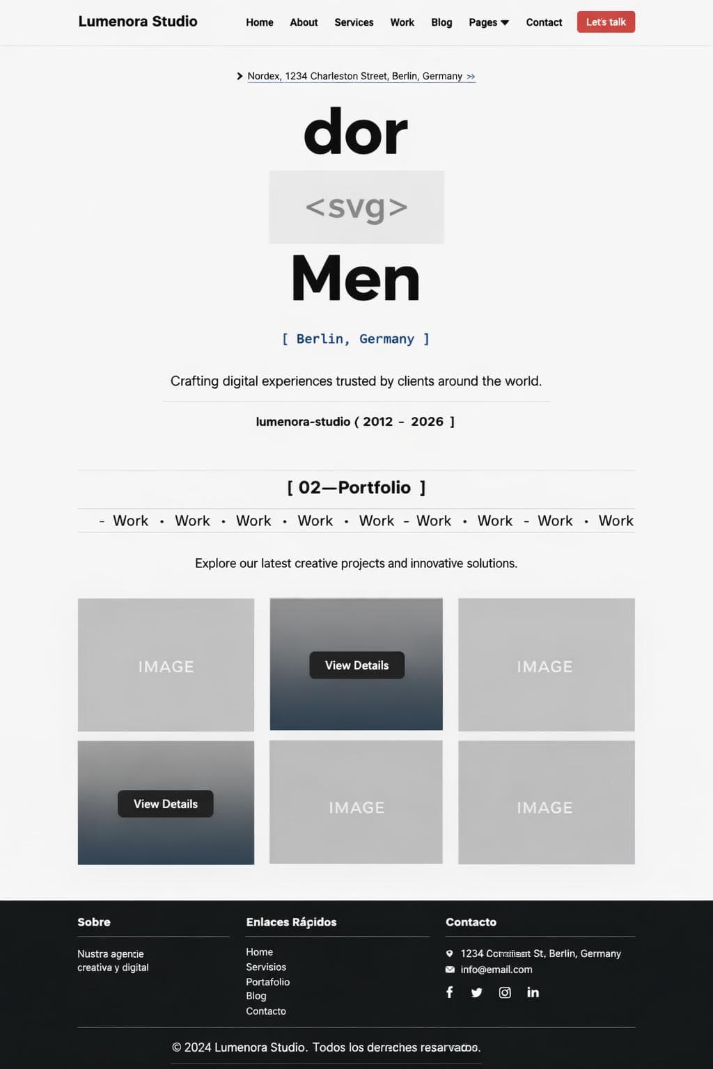Lumenora Studio — vista previa del theme
