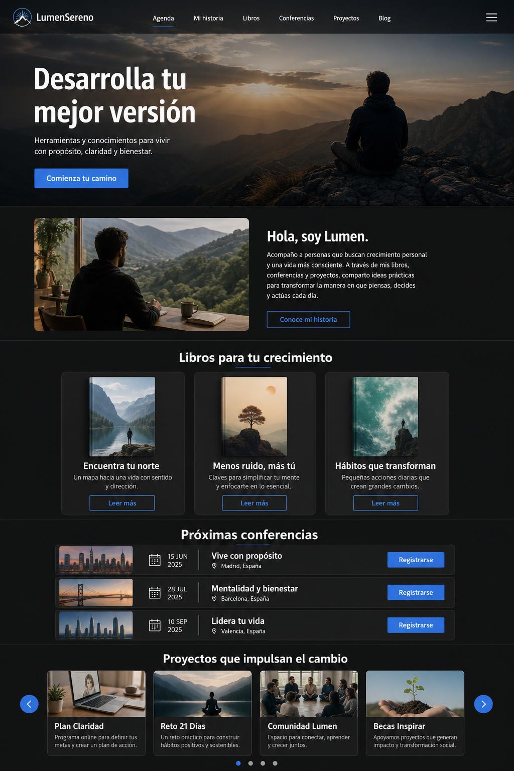 LumenSereno — vista previa del theme