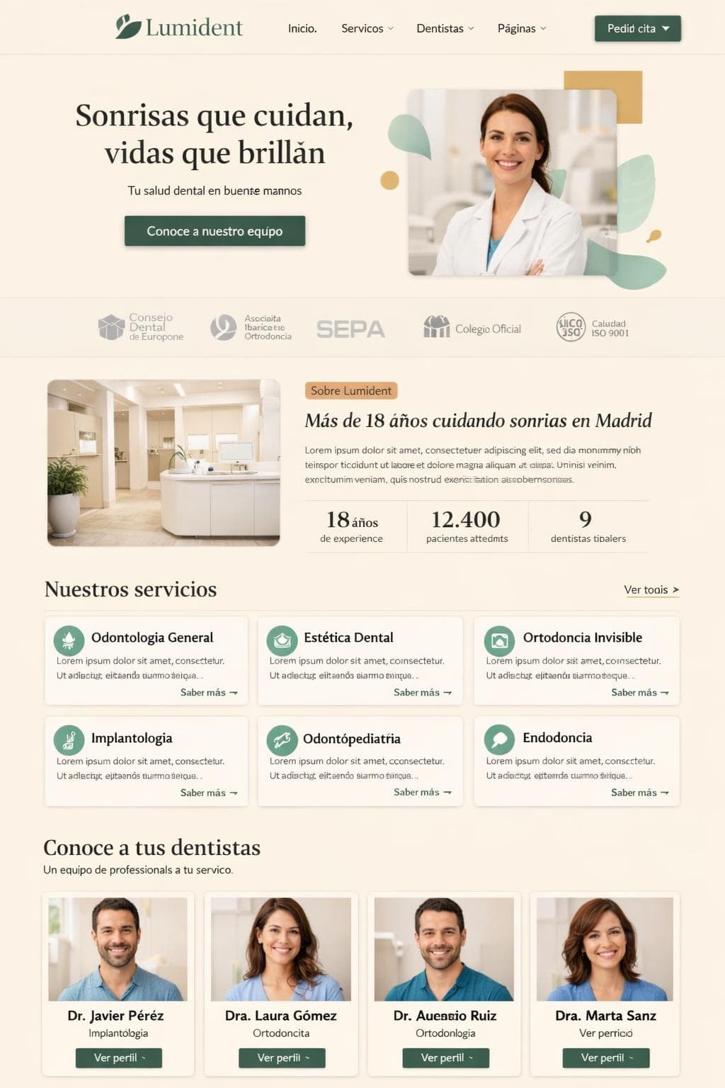 Lumident Cl&iacute;nica Dental &mdash; vista previa del theme