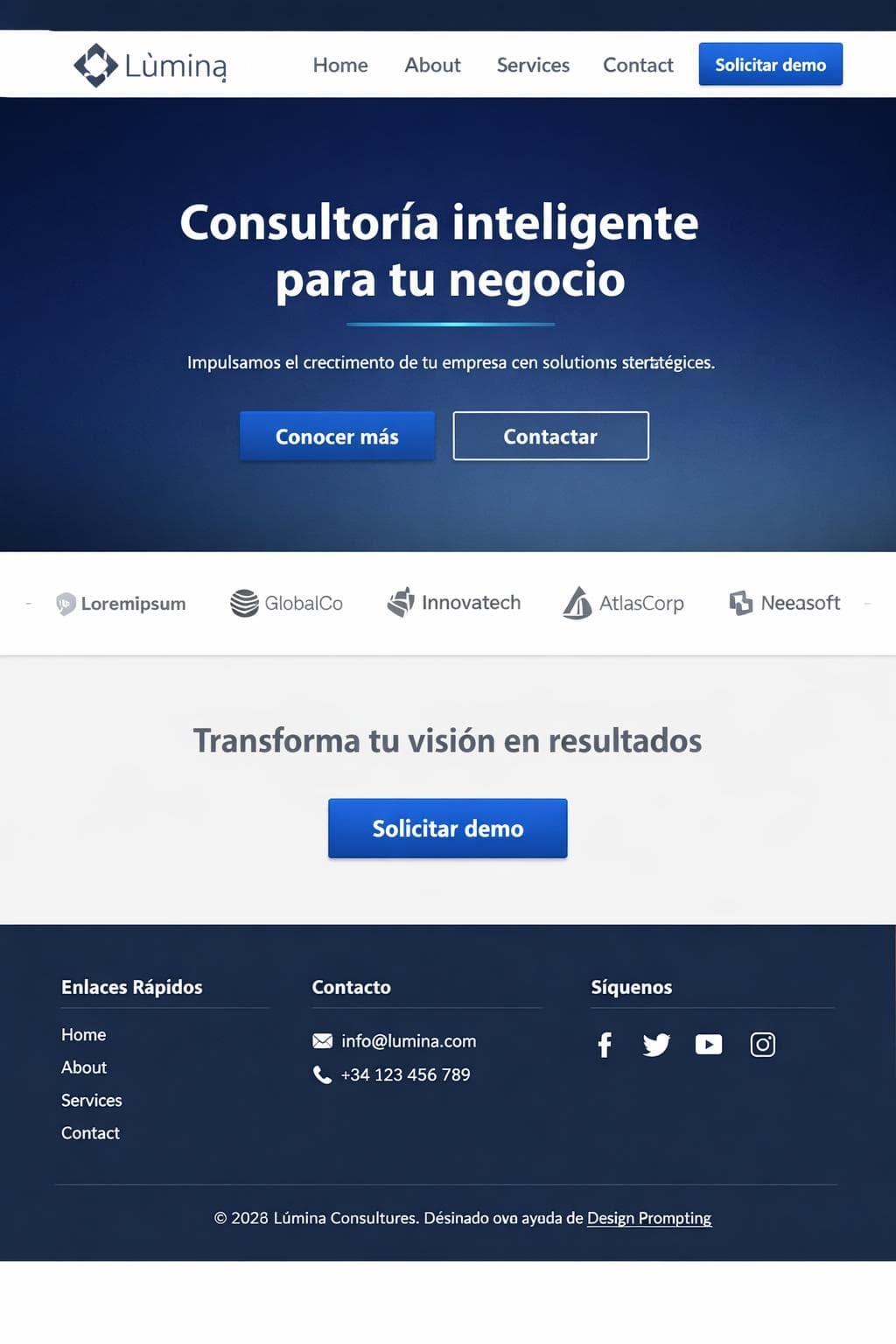 Lúmina Consultores — vista previa del theme