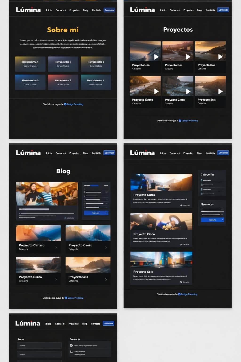 Lúmina Filigrana — vista previa del theme