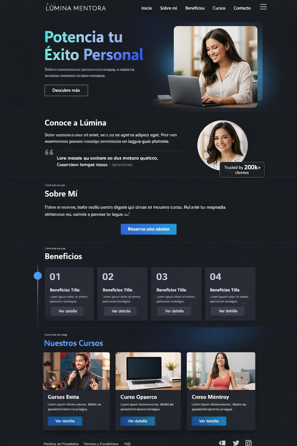L&uacute;mina Mentora &mdash; vista previa del theme