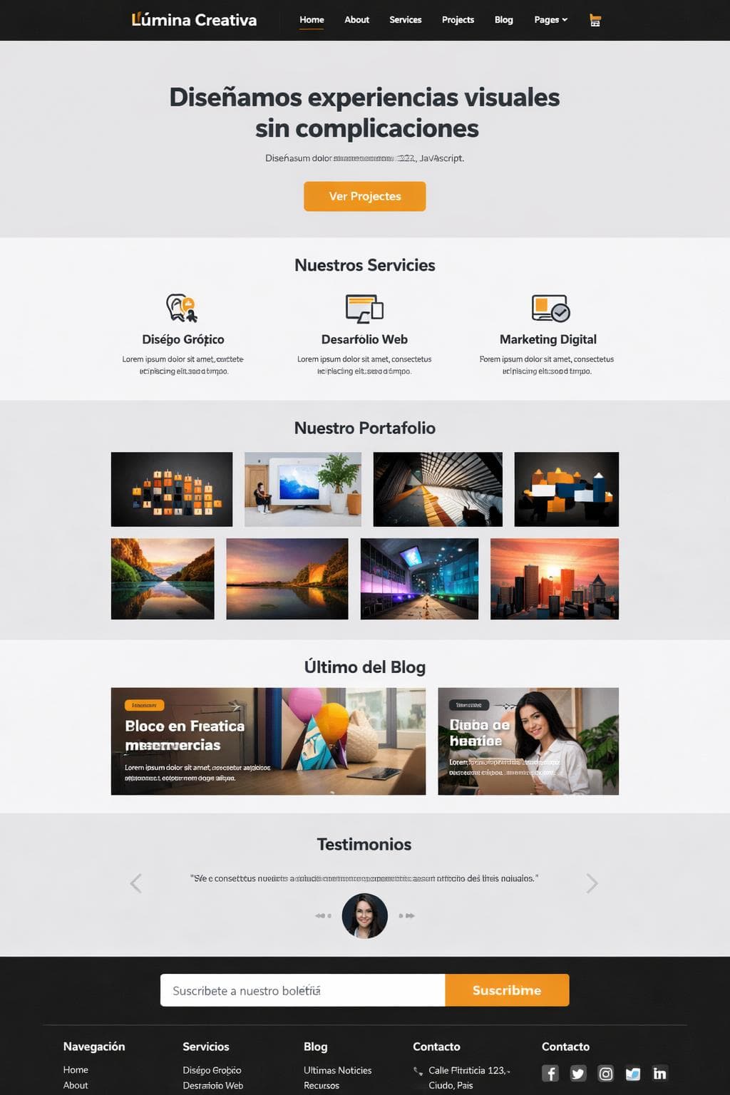 Lúmina Prenda — vista previa del theme