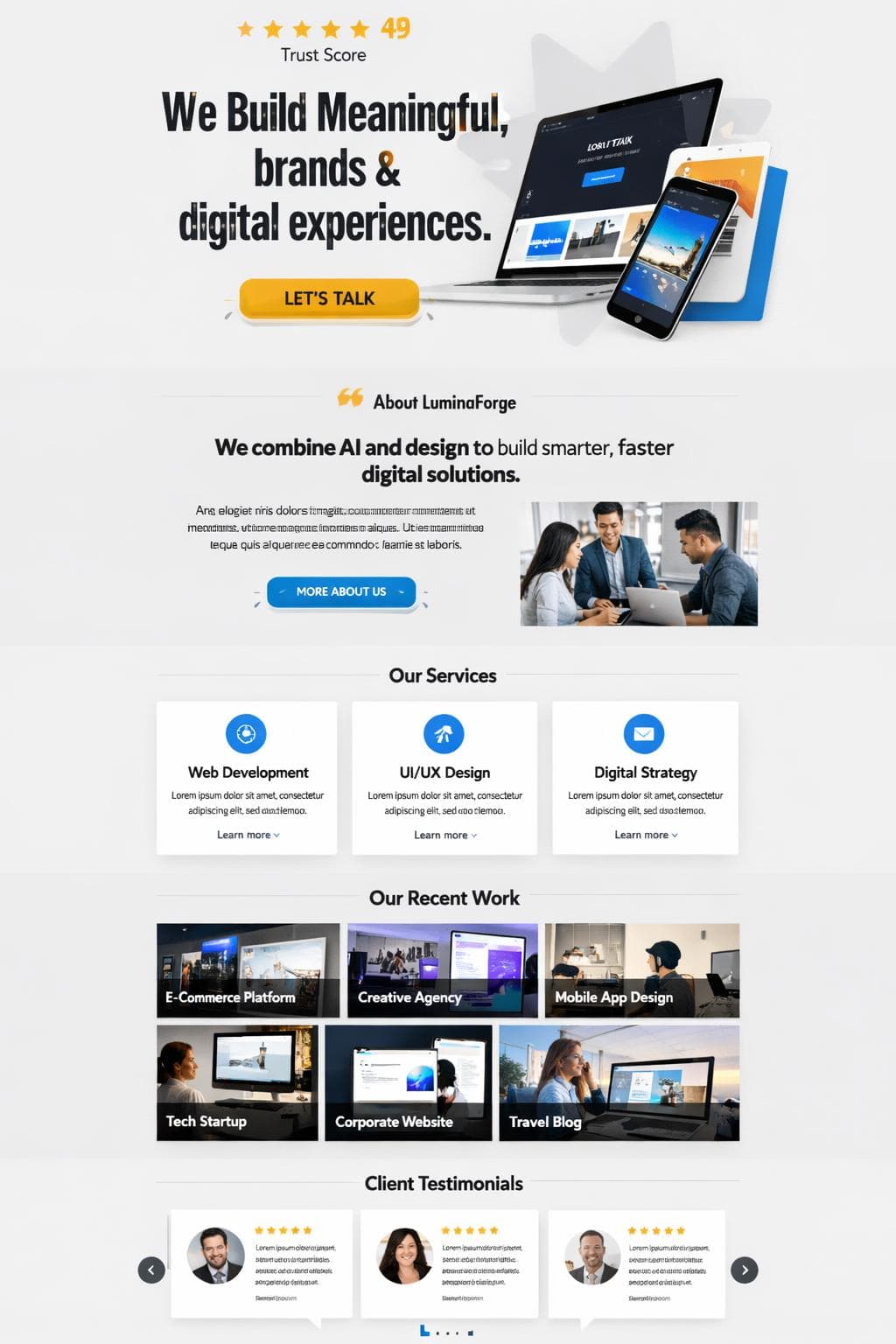 LuminaForge — vista previa del theme