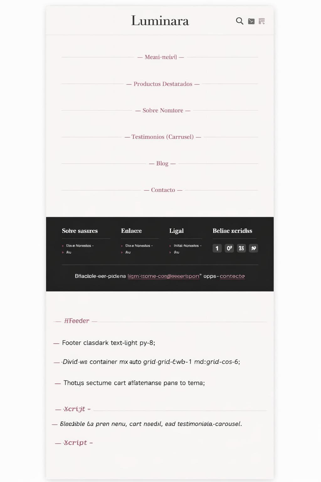 Luminara Belleza &mdash; vista previa del theme