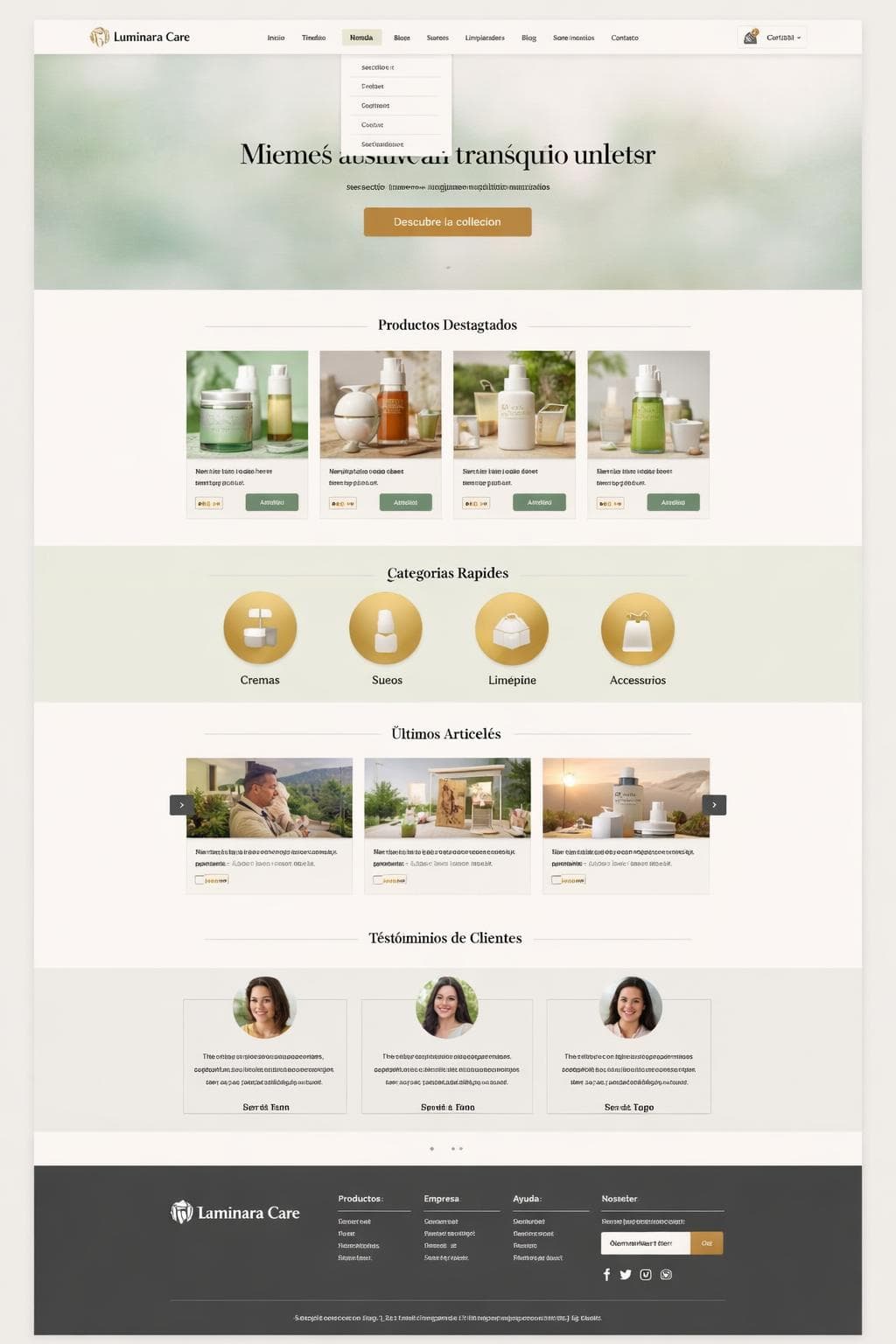 Luminara Care &mdash; vista previa del theme