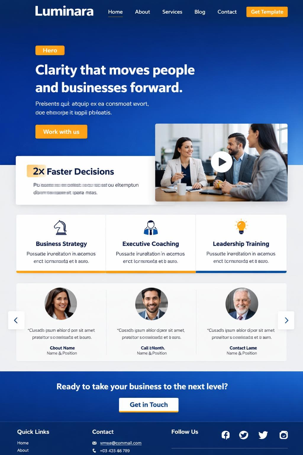 Luminara Consulting — vista previa del theme