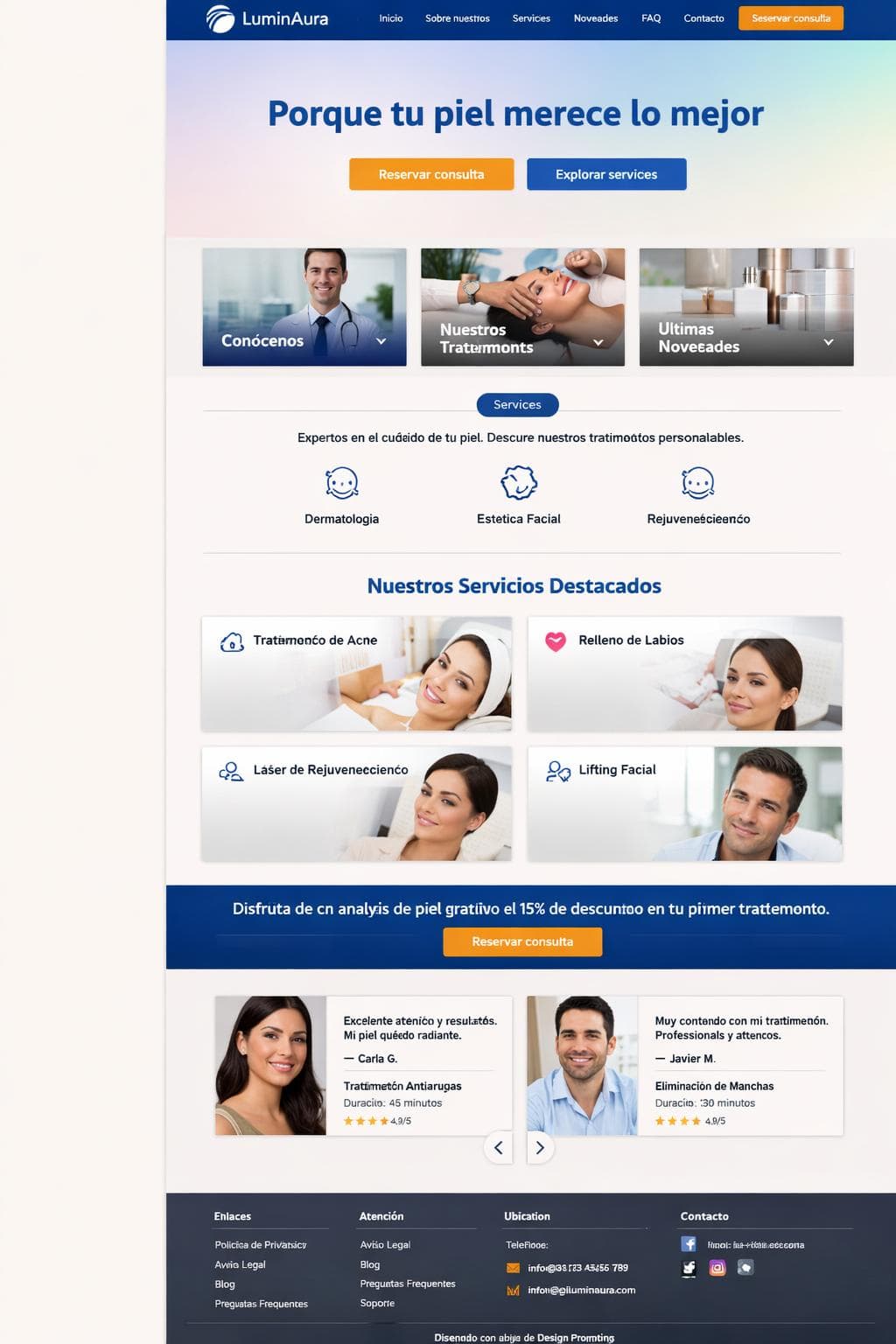 LuminAura &mdash; vista previa del theme