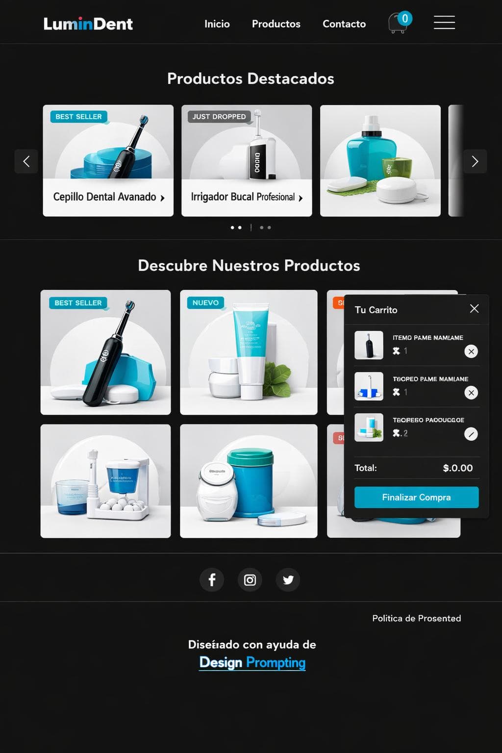 LuminDent — vista previa del theme