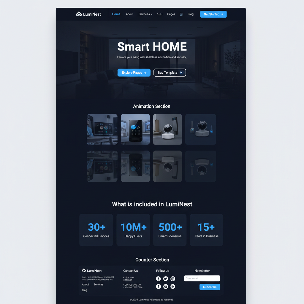 LumiNest &mdash; vista previa del theme