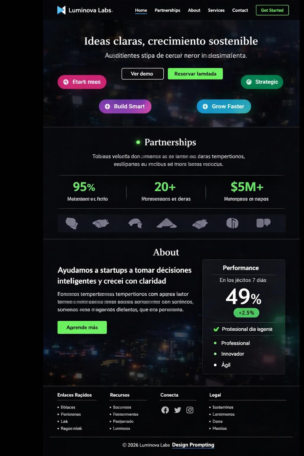 Luminova Labs — vista previa del theme