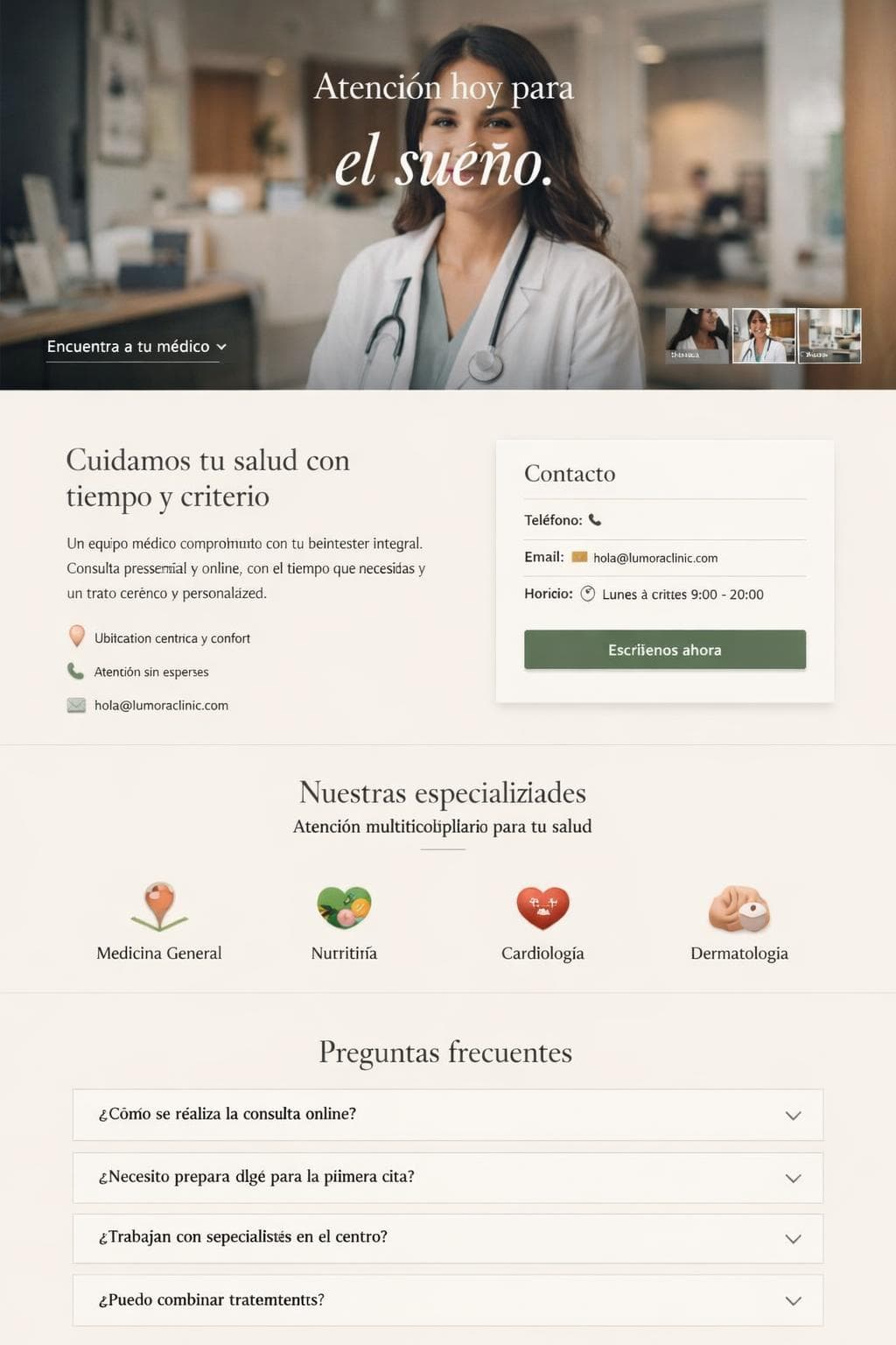 Lumora Clinic &mdash; vista previa del theme