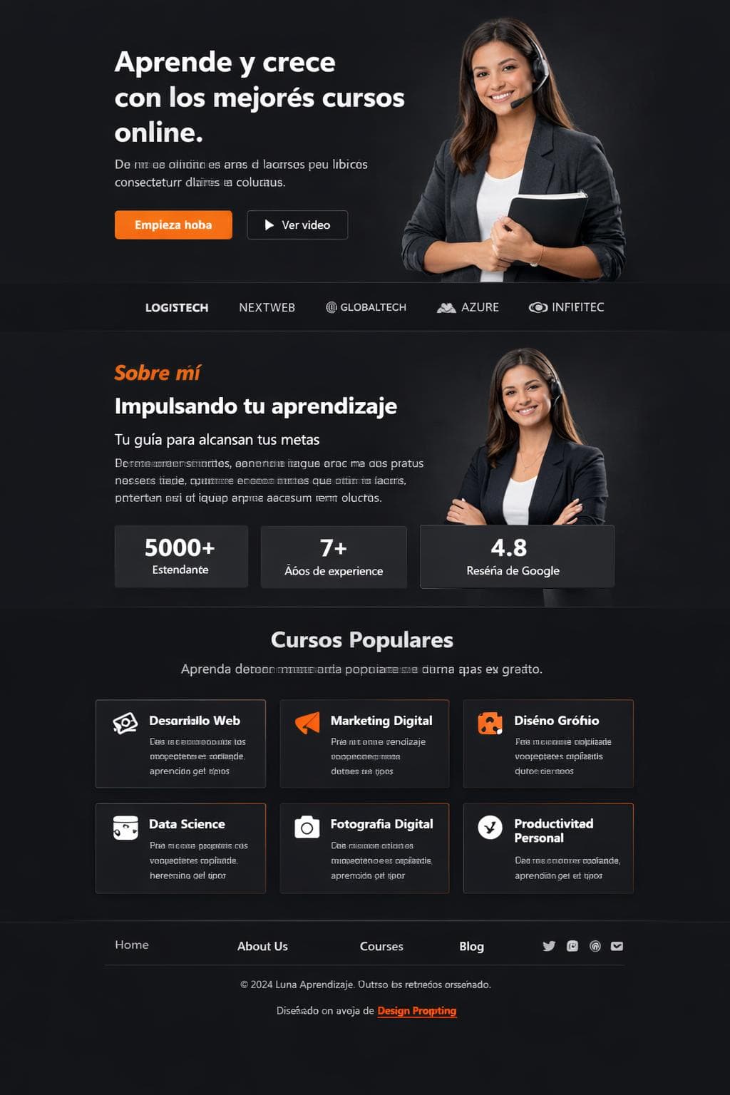 Luna Aprendizaje — vista previa del theme