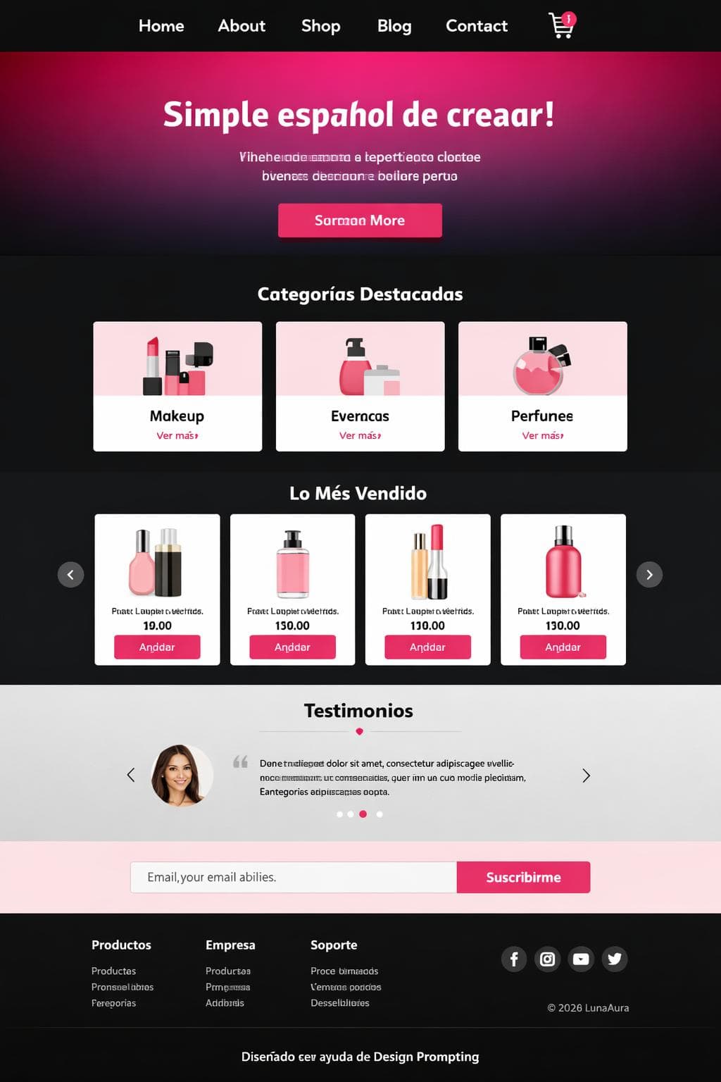 LunaAura — vista previa del theme