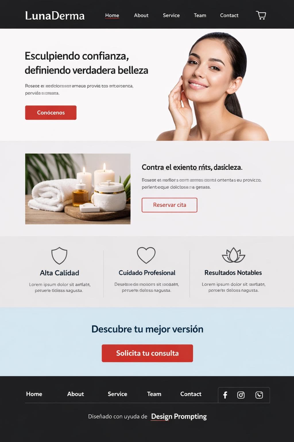 LunaDerma — vista previa del theme