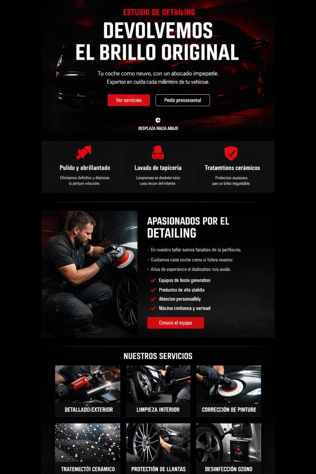 Lustre Garage — vista previa del theme