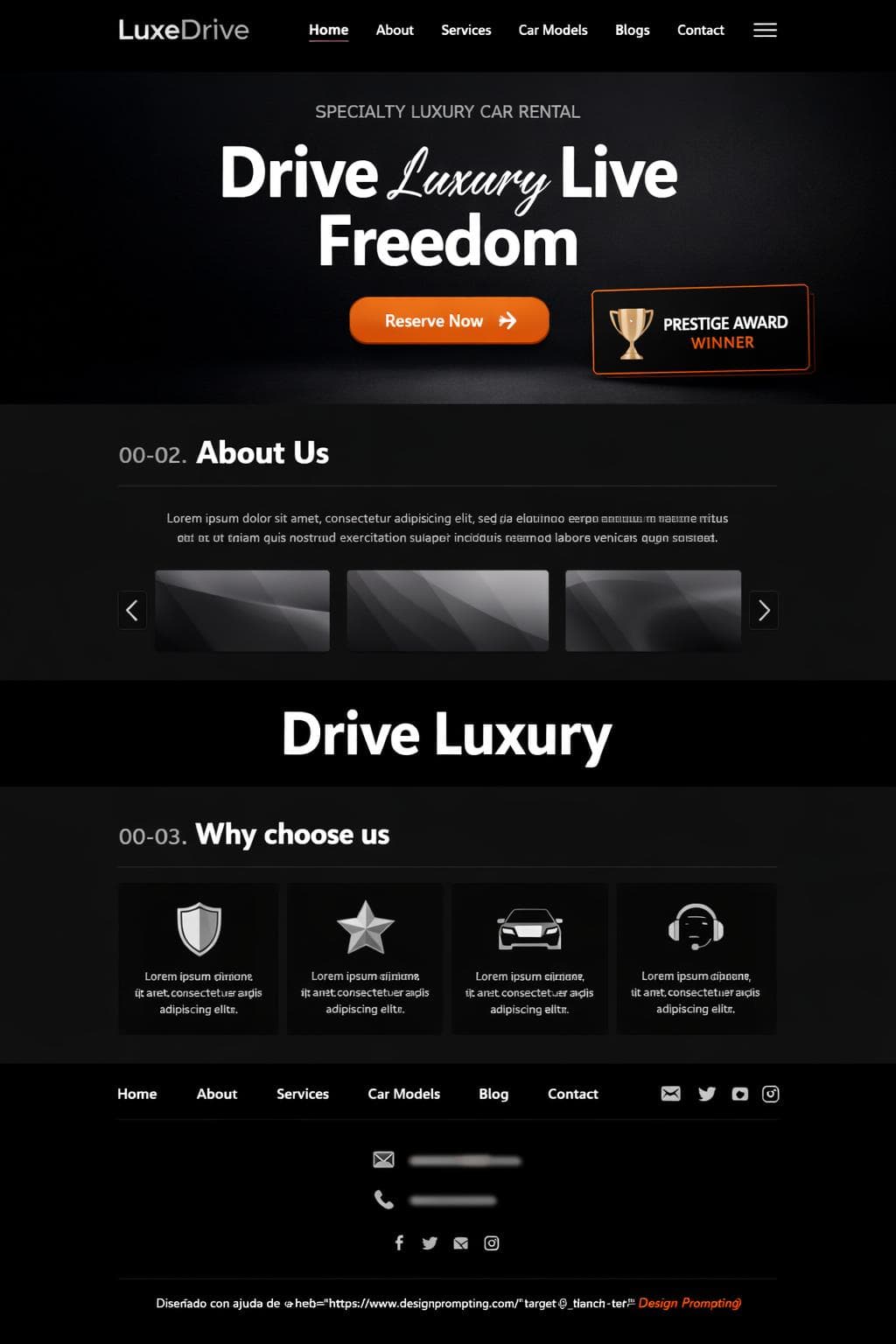 LuxeDrive &mdash; vista previa del theme