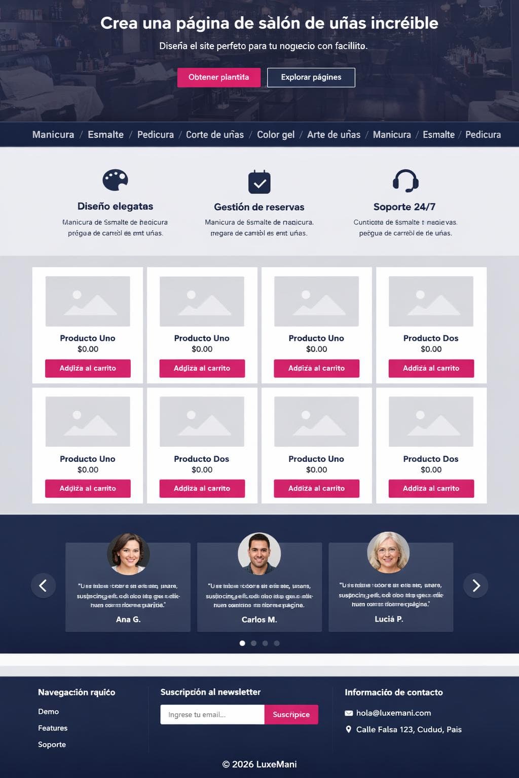 LuxeMani — vista previa del theme