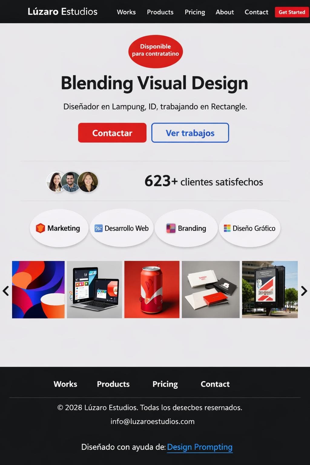 Lúzaro Estudios — vista previa del theme