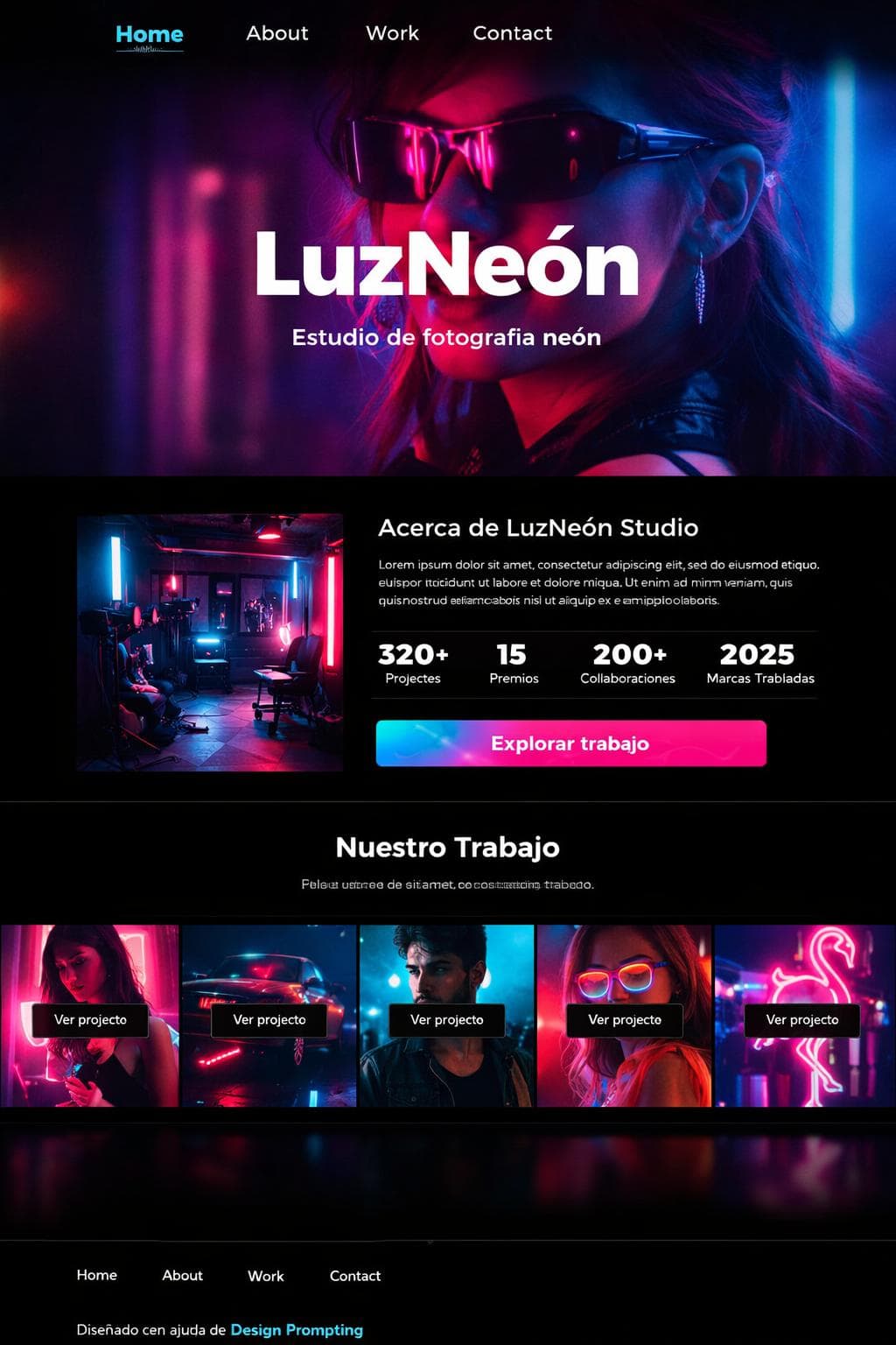 LuzNeón Studio — vista previa del theme