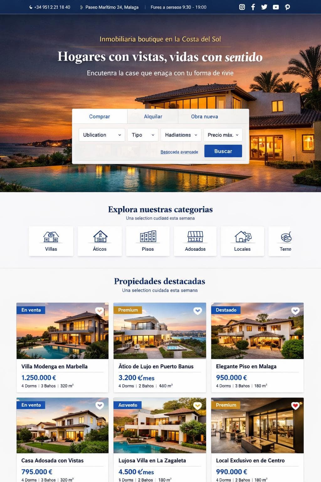 Marehaus Estates — vista previa del theme