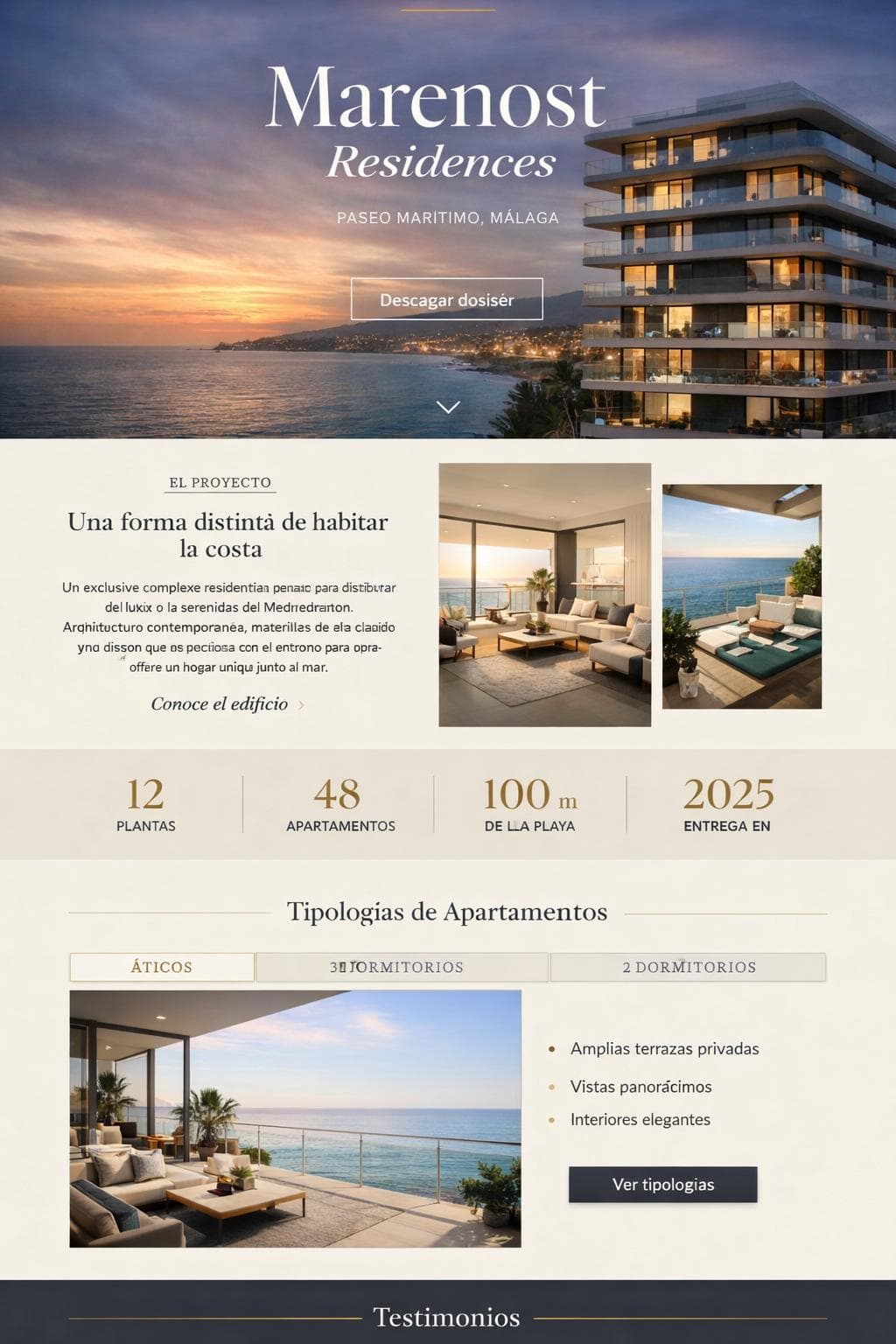 Marenost Residences — vista previa del theme