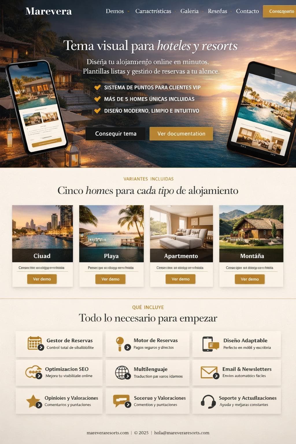 Marevera Resorts &mdash; vista previa del theme