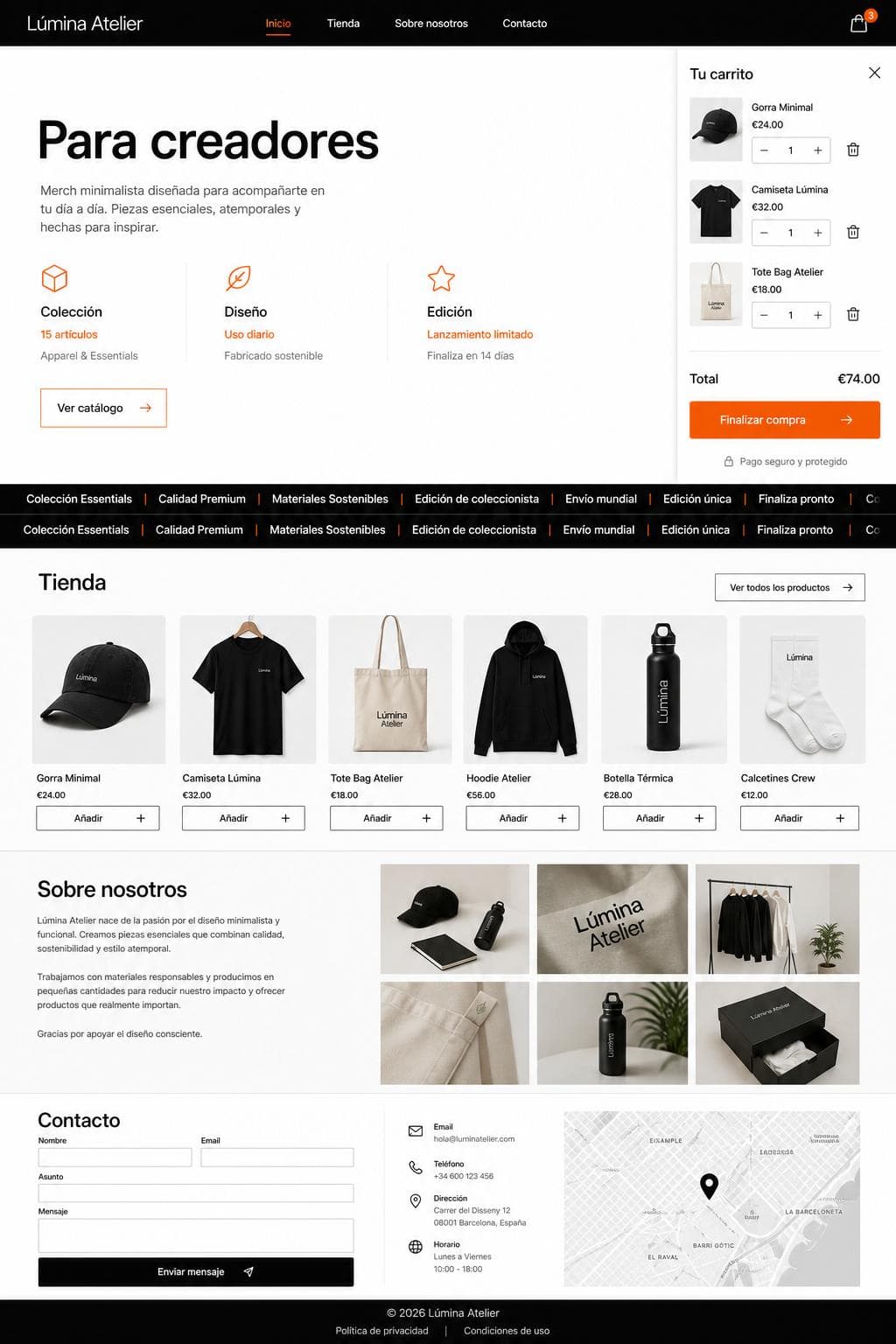 Market Orion — vista previa del theme