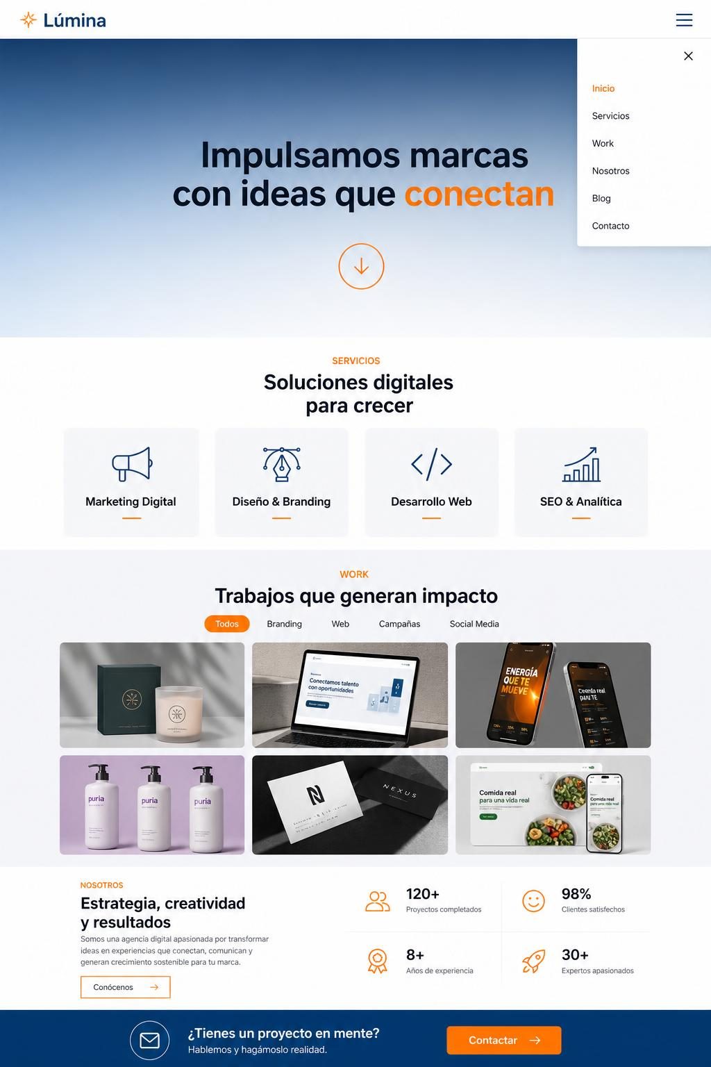 Marketing Clamor — vista previa del theme