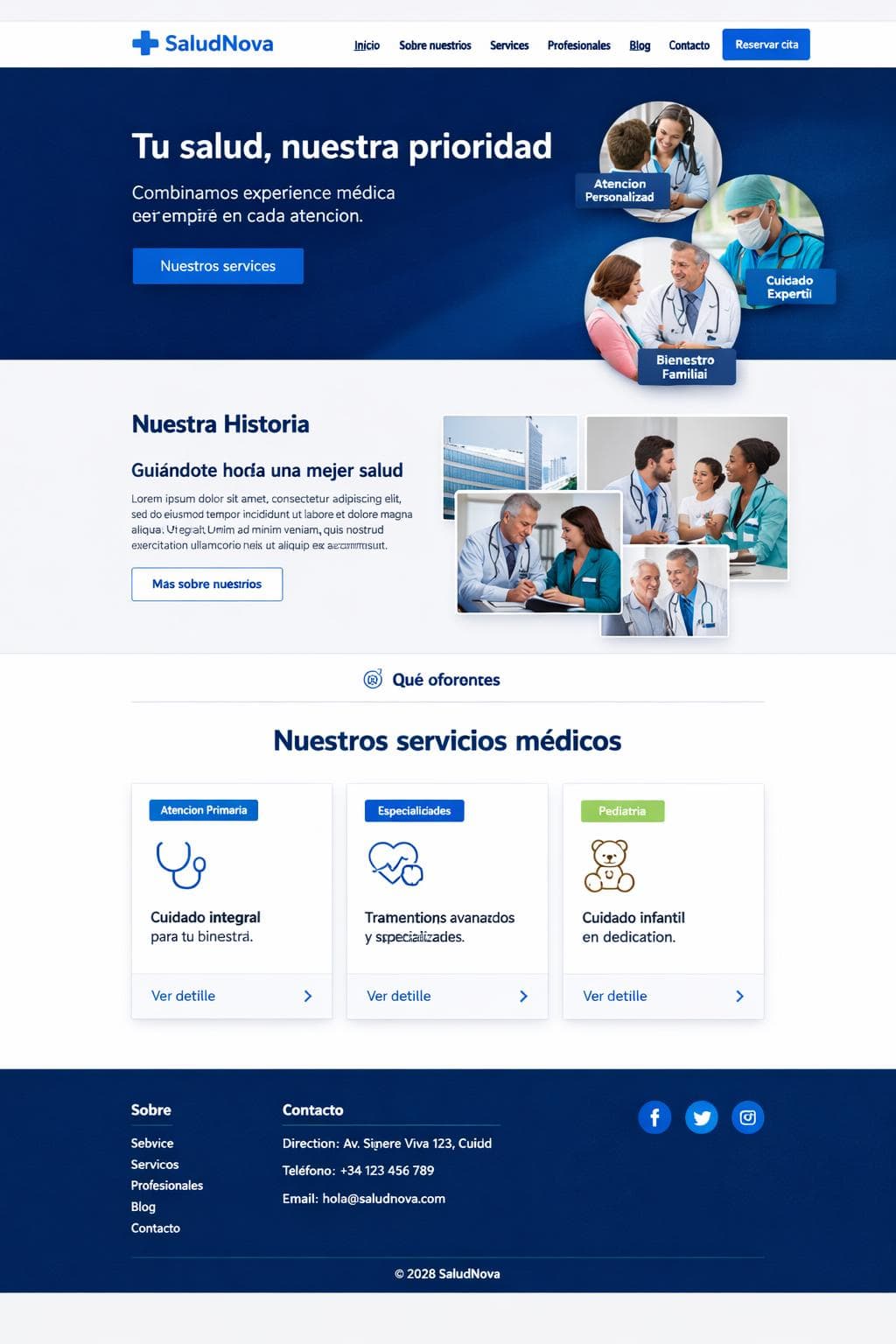 M&eacute;dica Cobalto &mdash; vista previa del theme