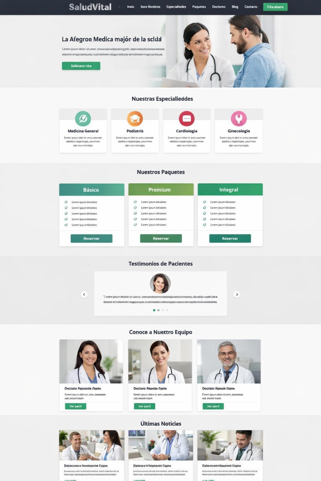 M&eacute;dica &Oacute;nix &mdash; vista previa del theme