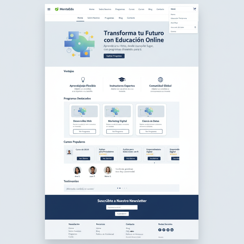 MentaEdu — vista previa del theme
