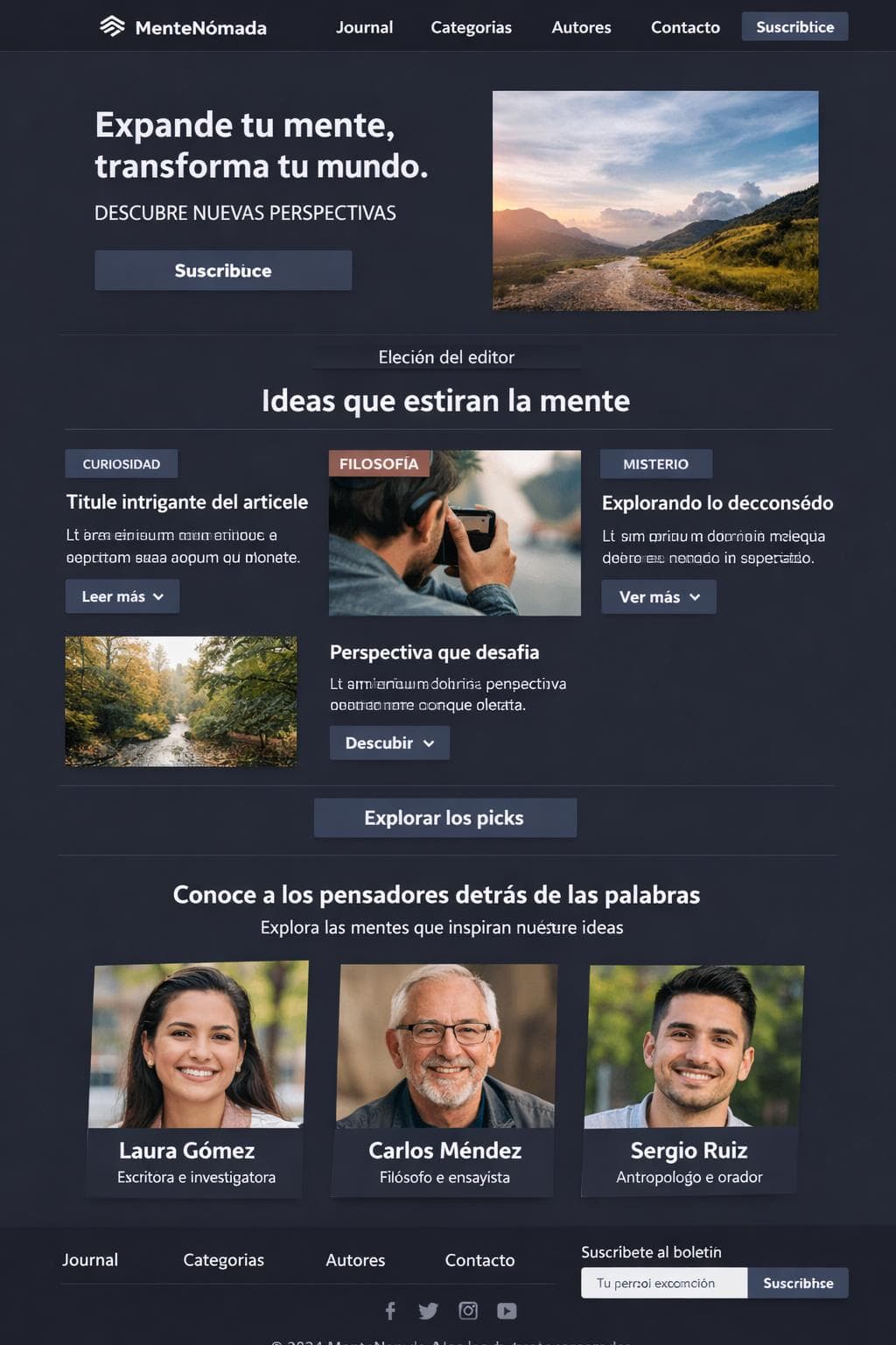 MenteN&oacute;mada &mdash; vista previa del theme