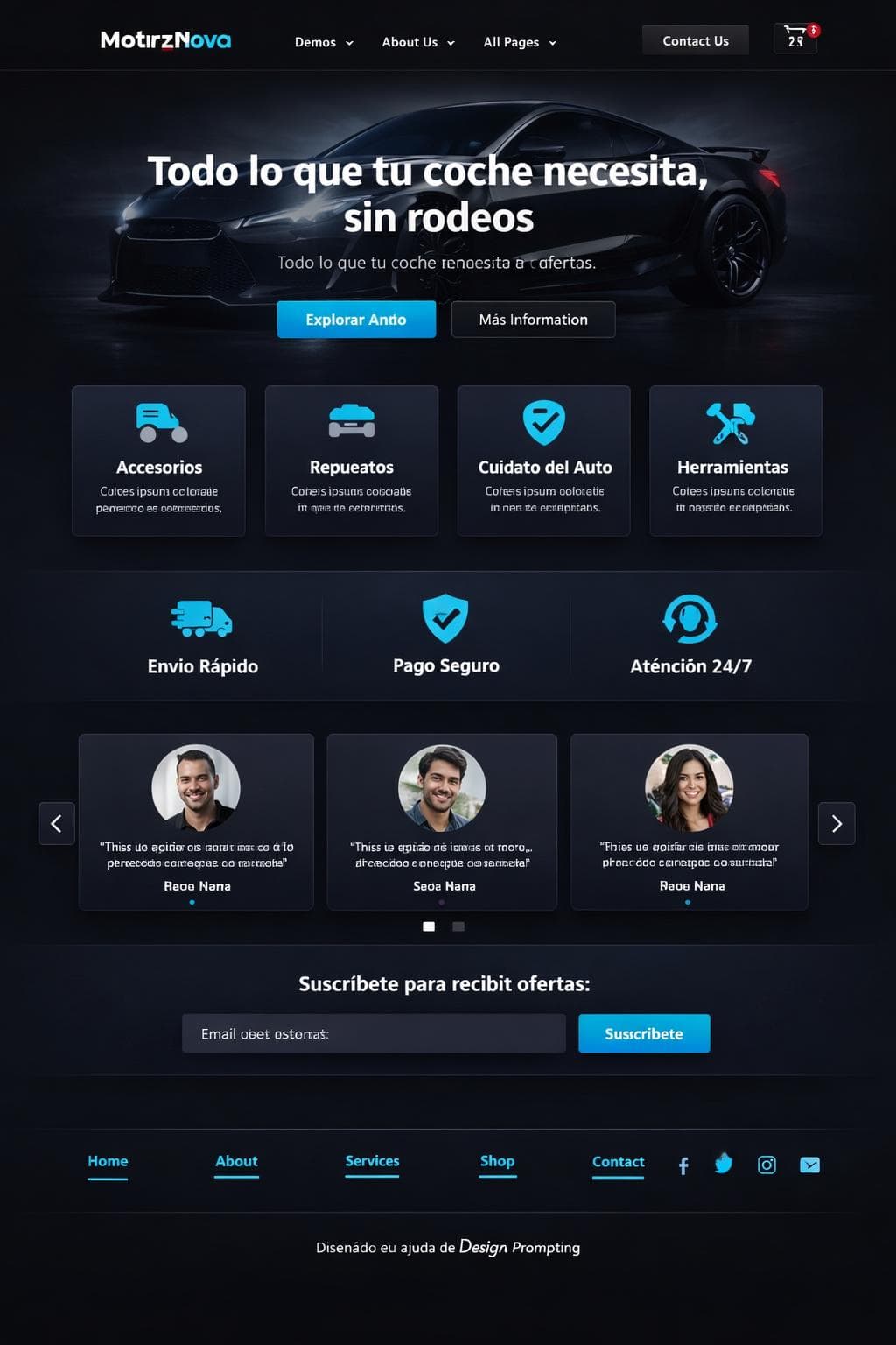 Motriz Nova — vista previa del theme