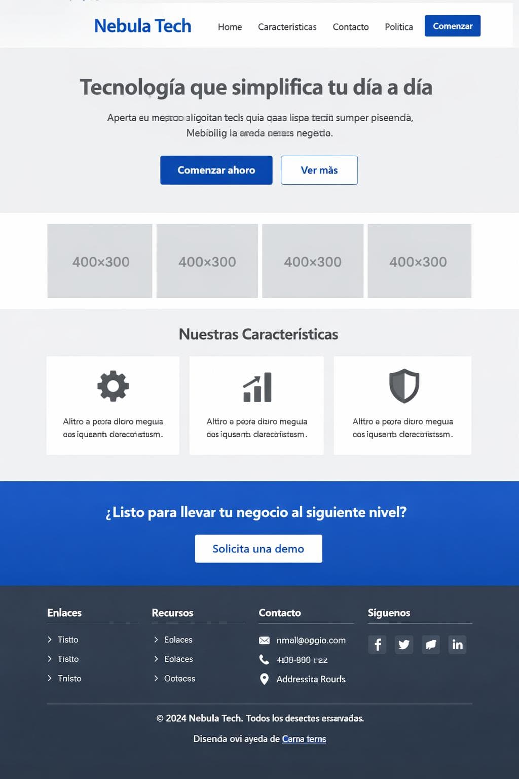 Nebula Tech — vista previa del theme