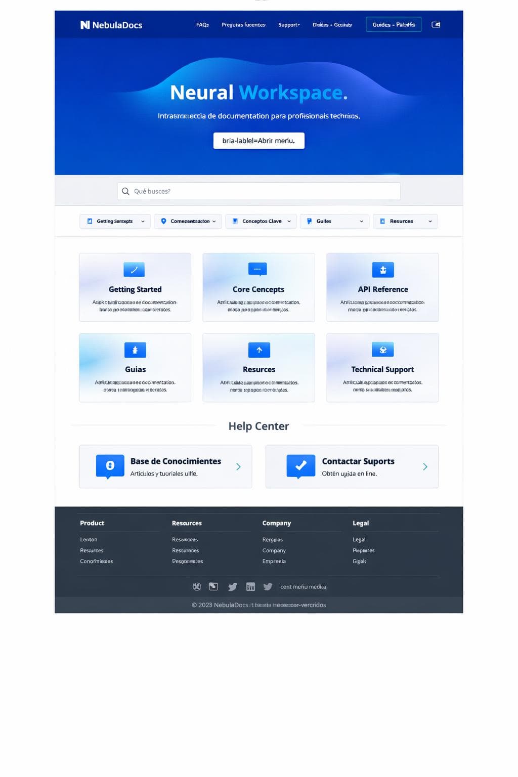 NebulaDocs &mdash; vista previa del theme